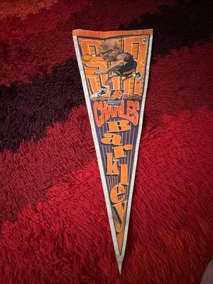 Vintage Charles Barkley Phoenix Suns NBA Full Size Pennant 12 X 30 - Image 1 of 4