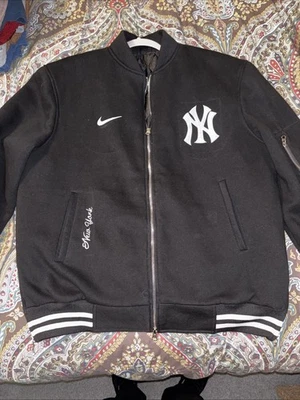 New York Yankees Nike Auténtica Cremallera Completa Chaqueta Bomber Negra Para Hombre Grande XXL MLB Foto 1 de 4