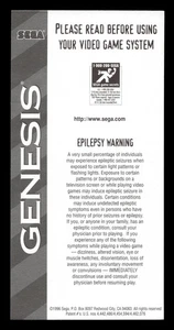 Sega Genesis Epilepsy Warning Insert Sheet - Picture 1 of 2