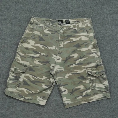 Pantalones Cortos De Colección No Fear Para Hombre 34 Verde Camuflaje Envejecido Grunge Y2K Foto 1 de 4