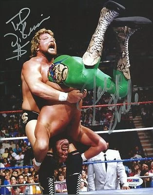 The Million Dollar Man Ted DiBiase & Jake Roberts Signed WWE 8x10 Photo PSA/DNA - Image 1 of 4