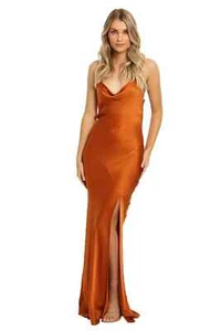 NICHOLAS Simone Sleeveless Silk Dress in Copper Size 8 AU RRP 650 WITH DEFECTS - Picture 1 of 8