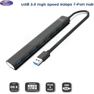 Multi USB 3.0 Hub 7-Port High Speed 5Gbps Slim Compact Expansion Splitter AU - Picture 1 of 6