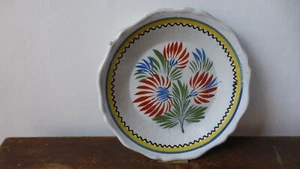 ANCIENNE ASSIETTE EN FAIENCE..NORD FRANCE...XIXème.FLEURS..Antique Ceramic plate - Picture 1 of 5