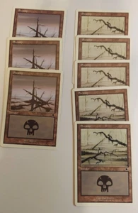8x SWAMP basic lands (mixed art) - LP - Starter 1999 - SPARROW MAGIC - Picture 1 of 1