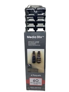ATLANTIC Media Stix 60 DVD Blu-Ray Game Disc CD Interlocking Rack Holder 4-Pack - Picture 1 of 8