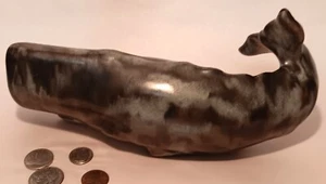 1970s ANDERSEN DESIGN vtg 9" MCM WHALE danish modern pottery figurine art statue - Picture 1 of 8