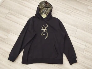 Browning Mens Camo Logo Black Long Sleeve Hooded Pullover Sweatshirt. Size L - Picture 1 of 5