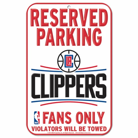 LOS ANGELES CLIPPERS FANS ONLY 11"X17" PLASTIC SIGN DURABLE POSTER NBA Cover