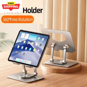 360° Rotatable Tablet Stand Adjustable Foldable Desktop Stand Holder Compatible - Picture 1 of 12