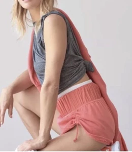 Free People Movement Off Sides Ruched Shorts in Grapefruit Red Size XS Athletic - Picture 1 of 4