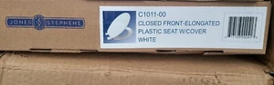 Jones Stephens C101100 White Elongated Plastic Toilet Seat - Picture 1 of 2