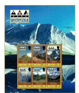 Turcas y Caicos - 2002 - Año Internacional de las Montañas - Hoja de Seis - Estampillada sin montar o nunca montada - Imagen 1 de 1
