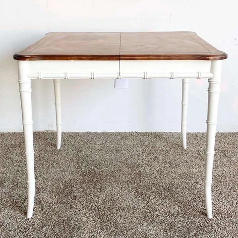 Palm Beach Regency White Faux Bamboo Extendable Dining Table Cover