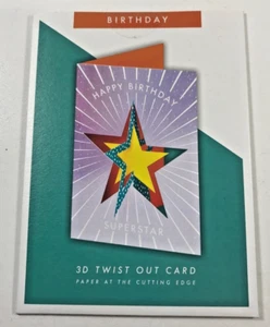 Tarjeta The Art File Twist Out Feliz Cumpleaños Superestrella Estrella Tarjeta de Cumpleaños Grande - Imagen 1 de 2