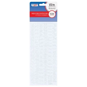 Lot of 24 x Vinyl Self-Adhesive Letters & Numbers 1/2" Helvetica White 1038 CT - Picture 1 of 6