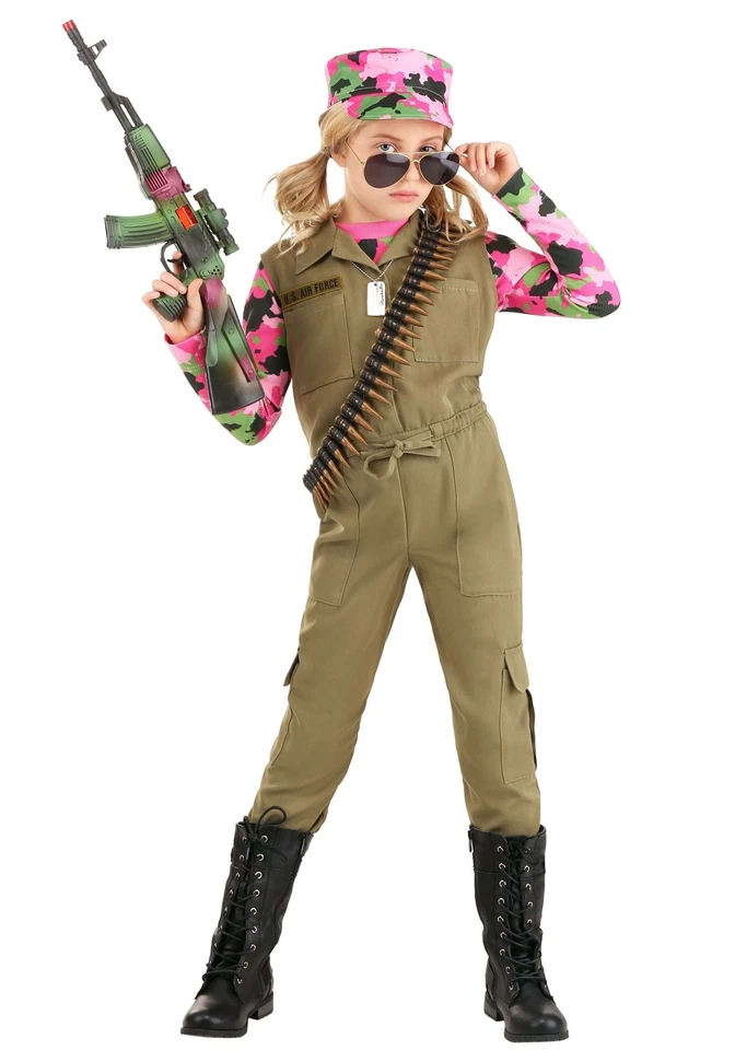Pink Camo Army Girl's Costume - Image 1 of 1