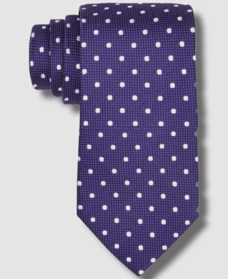 58 美元 Countess Mara 男式紫色托莱多圆点丝绸领带 58 x 3 — 第 1/4 张图片