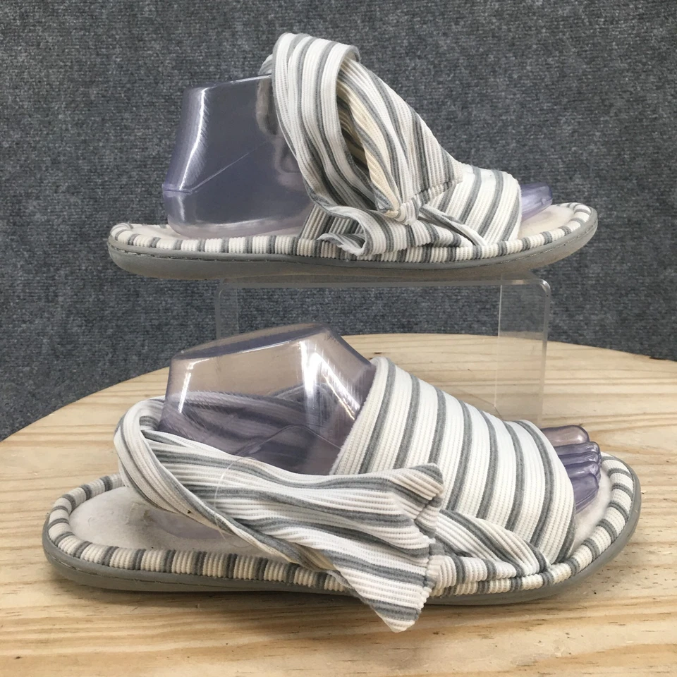 Zapatillas KOOBA para mujer 9,5-10,5 con tira trasera gris a rayas cómodas punta abierta Foto 1 de 4