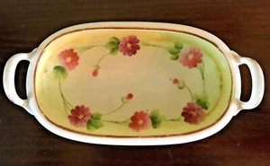 Vintage Hand Painted Floral Relish / Trinket Dish - Made in Japan - Picture 1 of 5