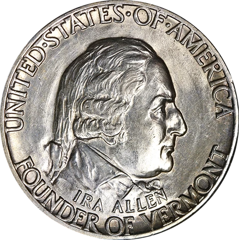 1927 Vermont Commem Half Dollar Nice BU Nice Eye Appeal Nice Strike Cover