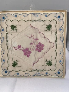 Vintage Handkerchiefs Imported From Switzerland 5 Ladies Brand New Handkerchiefs - Picture 1 of 8