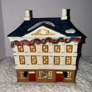 Noma Dickensville Collectibles Porzellan beleuchtete Bibliothek Vintage 1996 - Bild 1 von 18