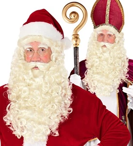 Lujo Santa Claus Papá Noel Peluca Barba Bigote Navidad Elegante Vestido Disfraz - Imagen 1 de 5