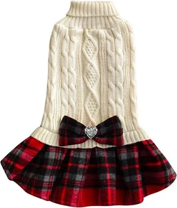 Suéter para Perro Vestido Suéter con Pajarita, Cuadros Búfalo Talla XL - Imagen 1 de 6