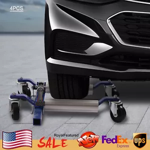 Juego de 4 carretillas de rueda de coche carretilla de carga automática de alta resistencia con pie de trinquete - Imagen 1 de 12