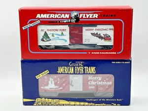 American Flyer S Gauge 48321 and 48346 Christmas Boxcars in OB's (1994 and 2002) - Picture 1 of 6