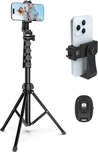 64” Tripod for Cell Phone & Camera with Remote Holder Adjustable Height & Multi - Picture 1 of 6