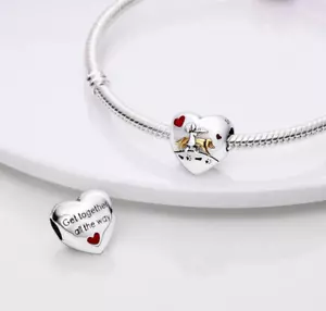 Ciondolo Famiglia Cane Amore Cuore Insieme Famiglia Autentico Argento Sterling 925 Mamma - Foto 1 di 1