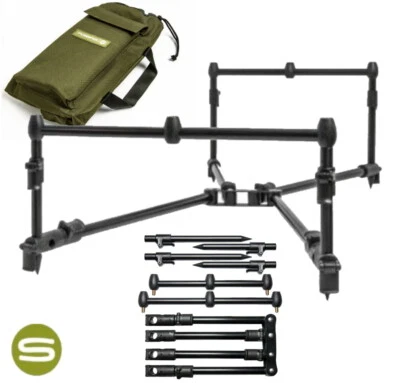 Saber Low Pro Rod Pod per set up 2 o 3 canne con custodia borsa pesca carpa - Immagine 1 di 4