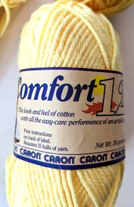 CARON Comfort 12 Acryl Garn Banane #6416 gelb Kammgarn Gewicht 50 Gramm - Bild 1 von 5
