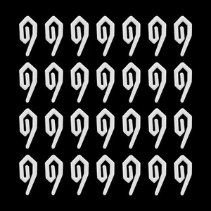 200 X Strong Plastic White Curtain Hooks Ring Header Tape Nylon STANDARD SIZE - Picture 1 of 3