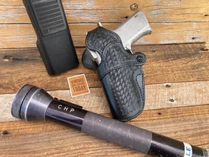 AKER Blue Line Duty Holster Black Basketweave For Smith Wesson 4006 CHP LEFT - Picture 1 of 3