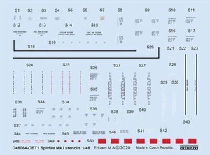 Eduard 1/48 Eduard Decal Spitfire Mk.I stencils for Eduard - Picture 1 of 1