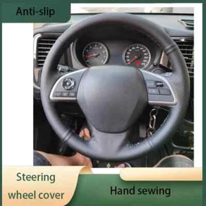 Hand Sewing Steering Wheel Cover Genuine Leather For Mitsubishi Outlander ASX - Picture 1 of 11