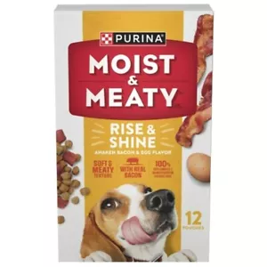 Purina Moist and Meaty Wet Dog Food, High Protein, Soft Bacon & Egg, 6 oz 12 ct - Picture 1 of 1