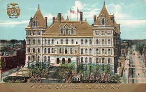 Postcard State Capitol Albany New York Gold Tinted DB - Picture 1 of 2
