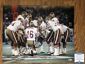San Francisco 49ers Joe Montana Huddle AUTOGRAPHED 16x20 Photo NFL BECKETT COA - Picture 1 of 3
