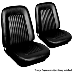 1967 & 1968 Camaro Coupe Convertible Front Seat Upholstery - Black - Foto 1 di 12