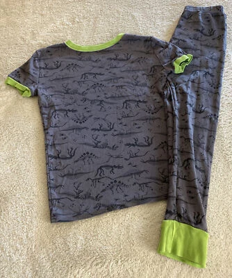 Брюки Kirkland для мальчиков серые зеленые динозавры короткий рукав плотно прилегающие пижамы 10 - Изображение 1 из 4