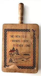 VTG 1970's Cutting Board Wall Plaque-The Path to a friends house-Japan 8" - Picture 1 of 5