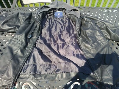 Rocawear Leather Jacket With Removable Hood Mens Xxl 2xl Nwt biker bomber motor - Image 1 of 4