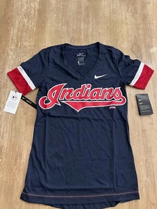Nike Cleveland Indians t-shirt Women’s size Small Navy Blue - Picture 1 of 5