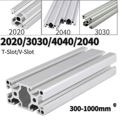 3030 4040 2040 2020 extrusión anodizado ranura en T/ranura en V riel lineal 300-1000 mm Foto 1 de 4