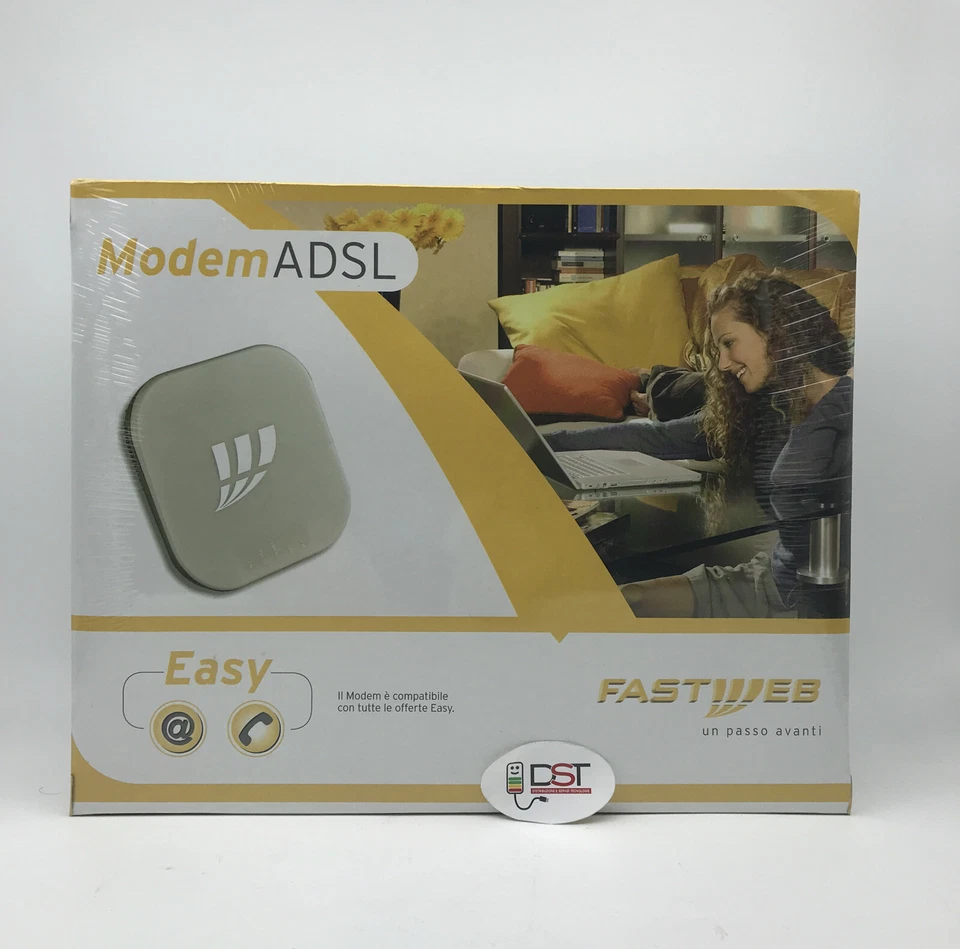 Modem ADSL Fastweb 7G Fast Easy Thomson WI-FI V1.1A F3 Imballato MAI APERTO