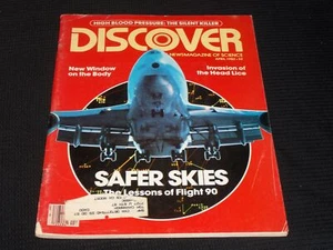 1982 APRIL DISCOVER MAGAZINE - SAFER SKIES FLIGHT 90 FRONT COVER - E 454 - Picture 1 of 2